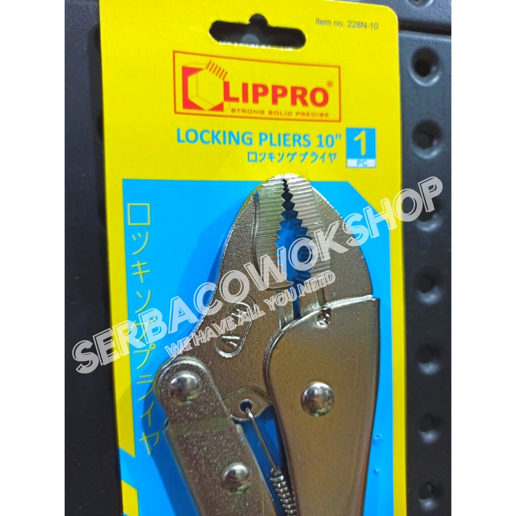 Lippro Tang Buaya Jepit Chrome Bengkok 10 Inch Locking Pliers Vice Grip Termurah Berkualitas