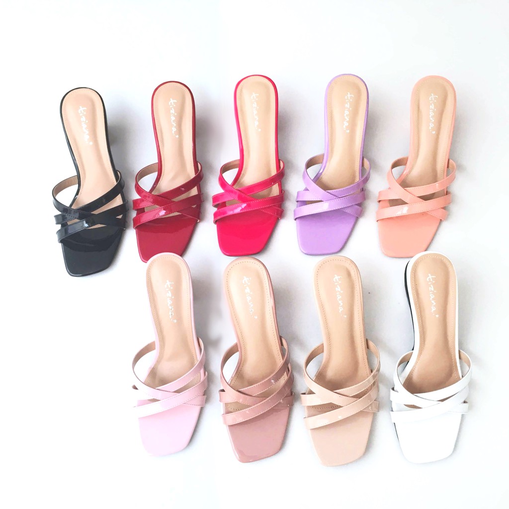 Sandal Heels Wanita Multi Strap Kekinian Sappun Korea