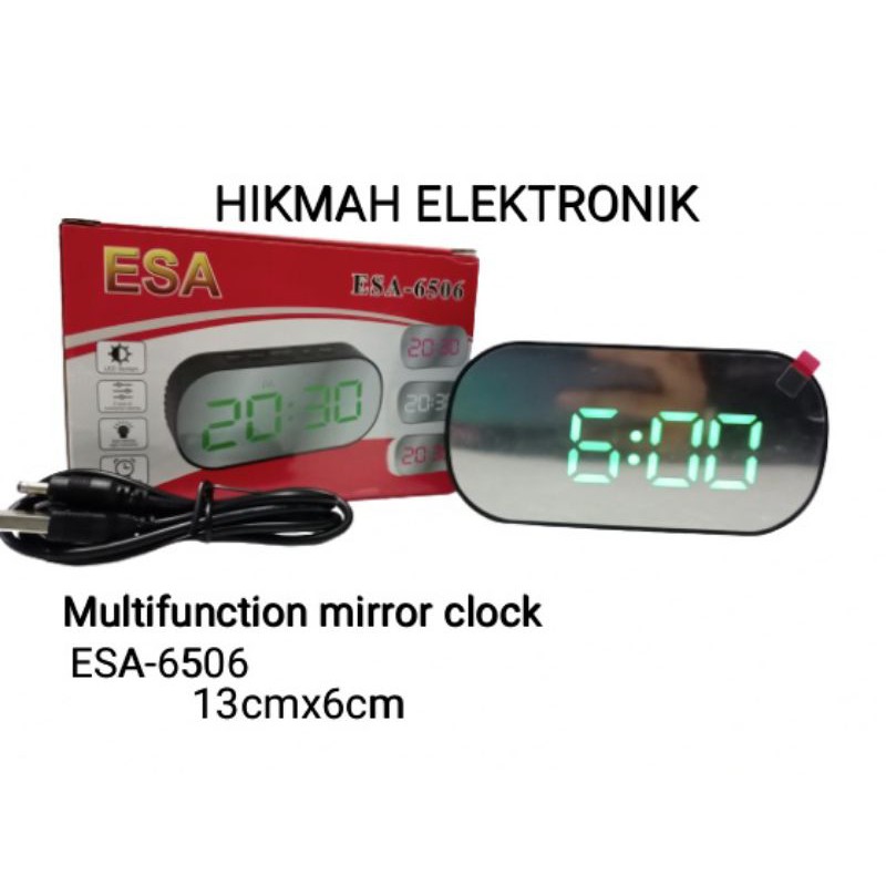 multifunction mirror clock,jam alarm,jam kaca