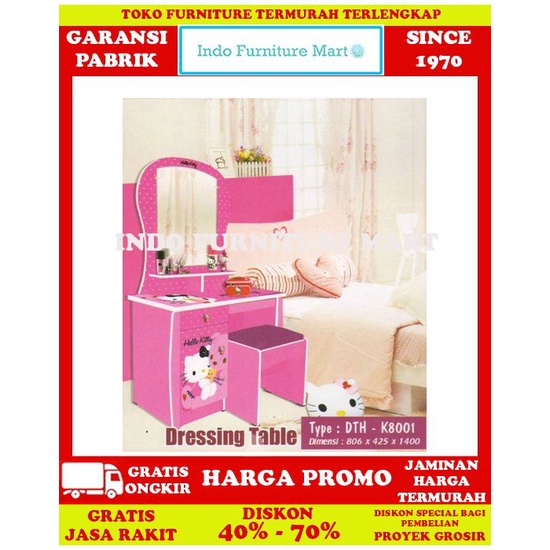 Meja Rias Anak Kea Panel Hello Kitty Hk Dt Hk 8001