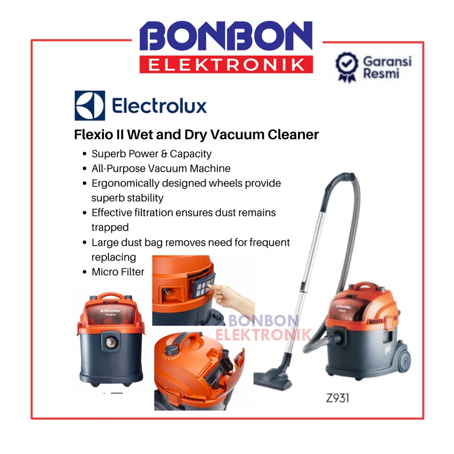 Electrolux Vacuum Cleaner Z-931 / Z931 Flexio II Wet and Dry