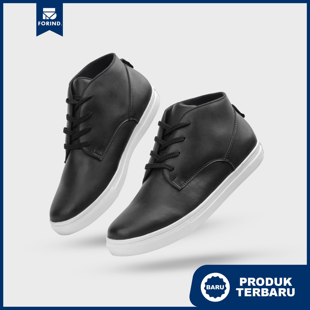 Filla Black | High Sneakers Hitam Tinggi Sepatu Hi Casual Kasual Polos Ori Pria | Giant Flames x FORIND