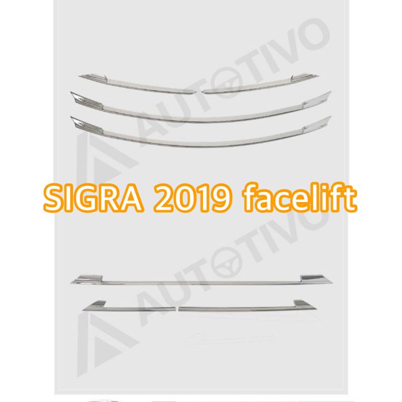 Paket Sigra Facelift Front Grill Radiator Lower Upper Trim Chrome