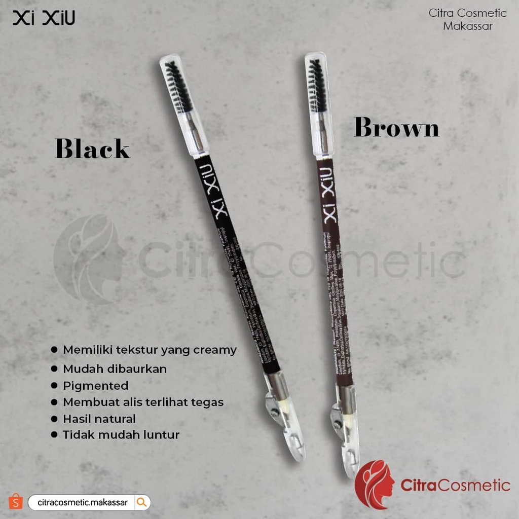 Xi Xiu Pencil Alis Sikat + Serut Black | Brown