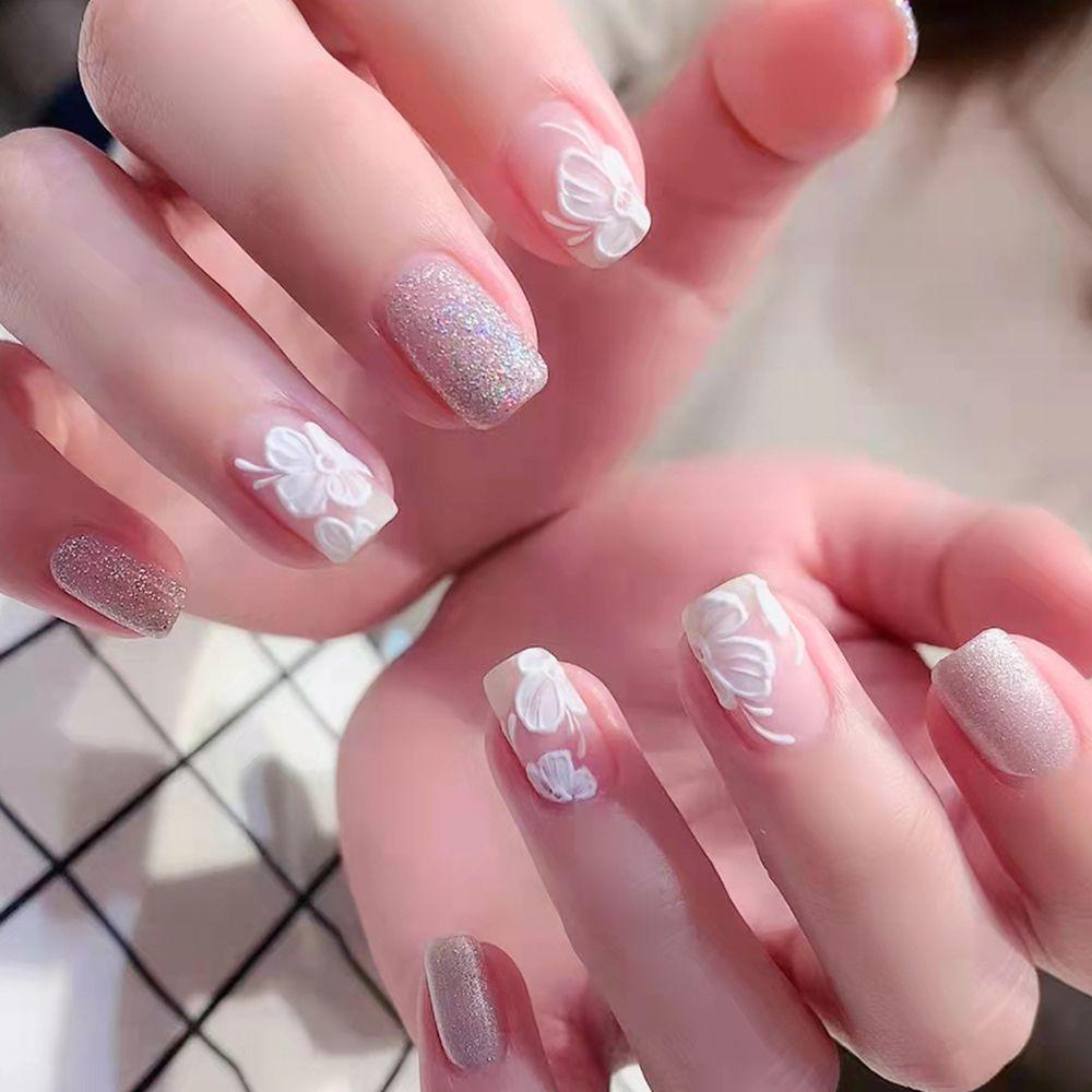 Solighter Nail Art Sticker Decals Manicure Desain Ukiran Snowdrop Campanula 5D Hollow