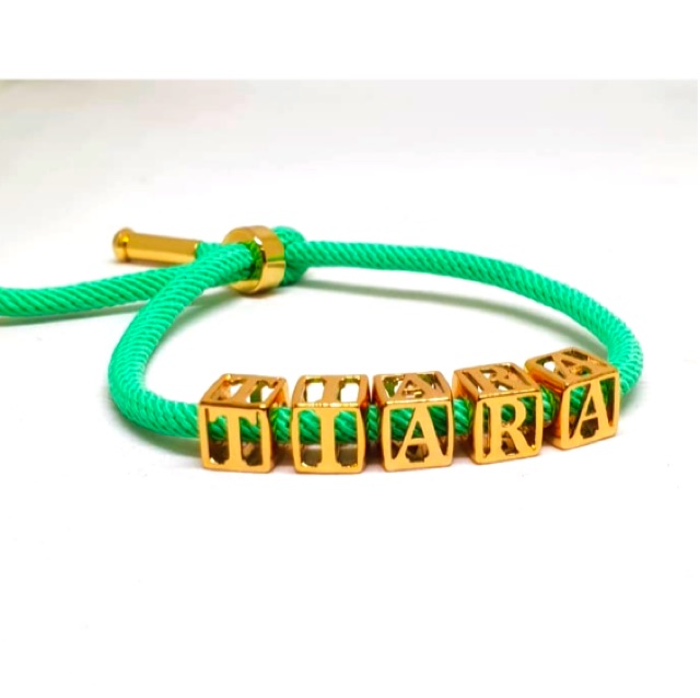 Gelang nama gelang tali hongkong gelang inisia gelang alphabet  replika emas