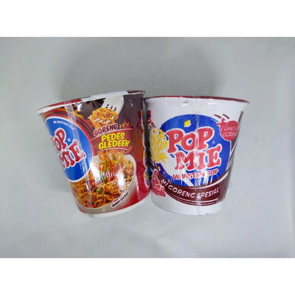 POP MIE GORENG MI INSTANT CUP GORENG SPESIAL 80gr GORENG PEDES GLEDEK 75gr