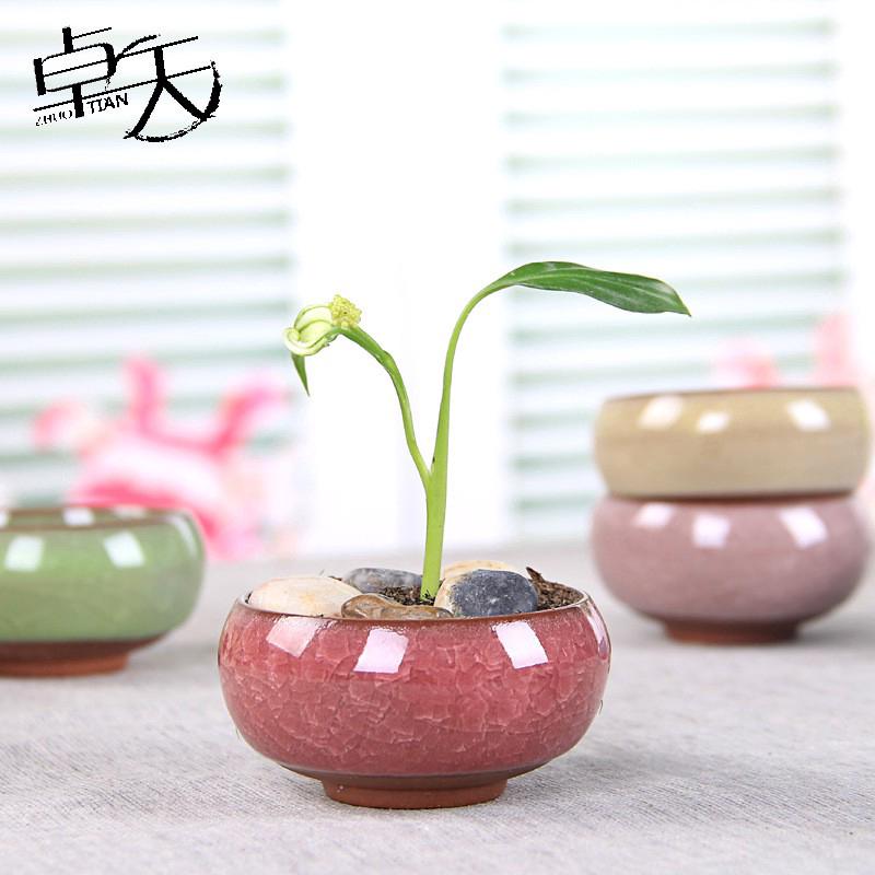  Lucu  Es Retak pot  Bunga Glaze Keramik  Mini Pot  Bunga Pot  