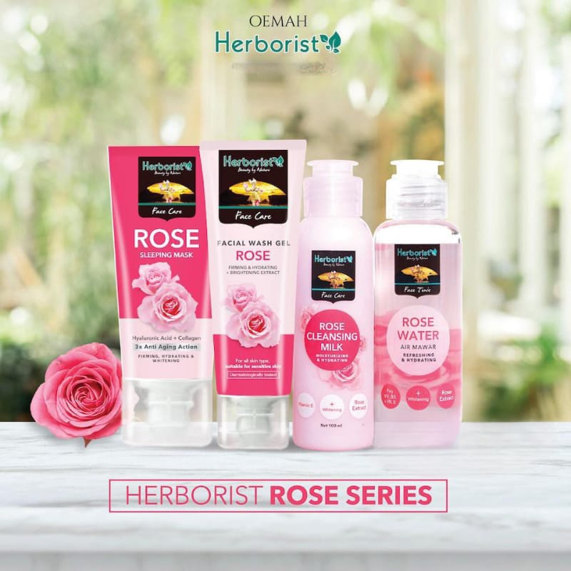 Herborist Rose Water 100ml | Herborist Cleansing Milk Rose 100ml | Herboris Facial WashI Pembersih wajahI Herborist