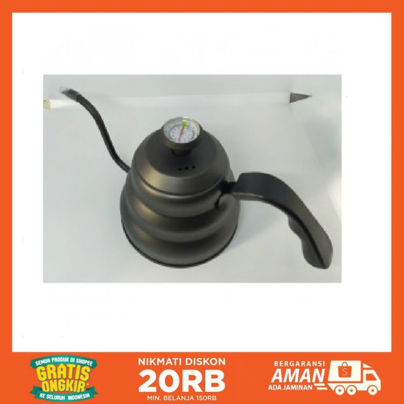 GS8 Coffee Maker Pot Drip Kettle Teko Barista Kopi 1 Liter with Thermostat AIHOME KE4012 Black