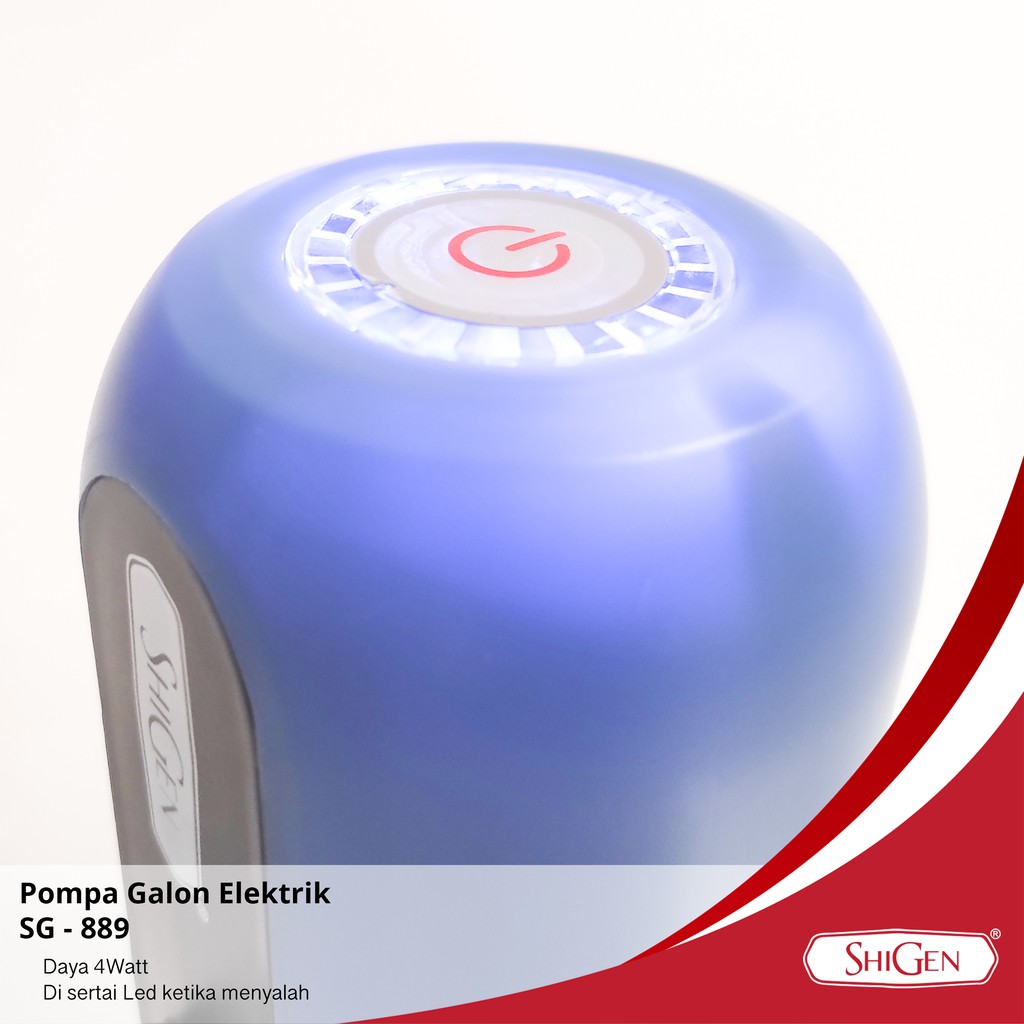 Pompa Galon Elektrik Recharge Dispenser Air Galon Charge Shigen SG-889 LED