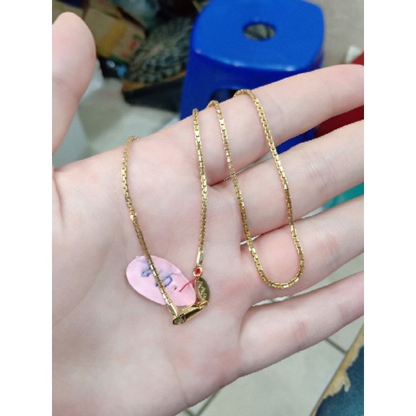 Kalung anak itali santa S925 / perhiasan perak 925 berlapis emas