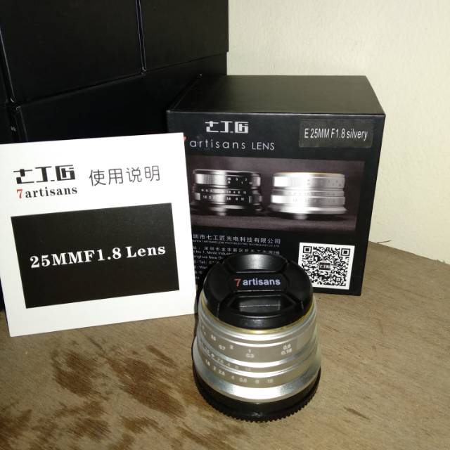 Lensa 7artisan SONY Emount 25mm F1.8 black and silver