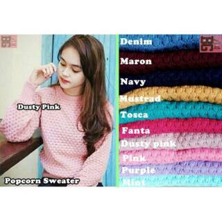 Popcorn Nanas Roundhand Sweater Premium Knit Baju Rajut Popcorn Nanas Roundhand Sweater Premium Knit Baju Rajut