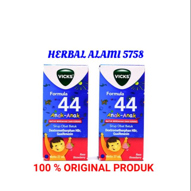 Syrup Vick Formula 44 Anak ( 27 ml Rasa Strawberry )