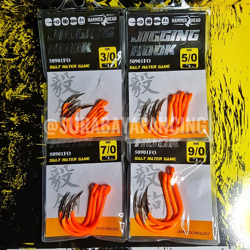 HAMMERHEAD JIGGING HOOK / KAIL HAMMERHEAD GID / HAMMERHEAD 50901FO  KAIL JIGGING FOSFOR GID