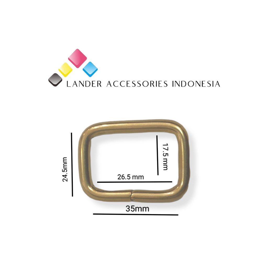 Lander Ring Brass Kotak Ring tas 2pcs - Aksesoris tas