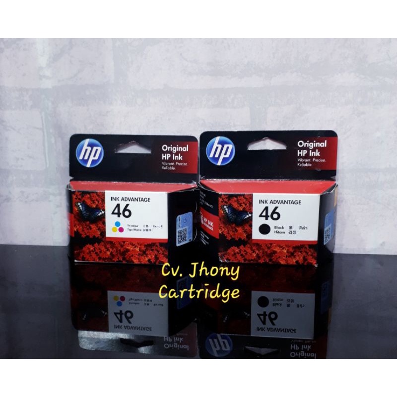 Tinta Cartridge HP 46 Black Hitam Warna tri colour