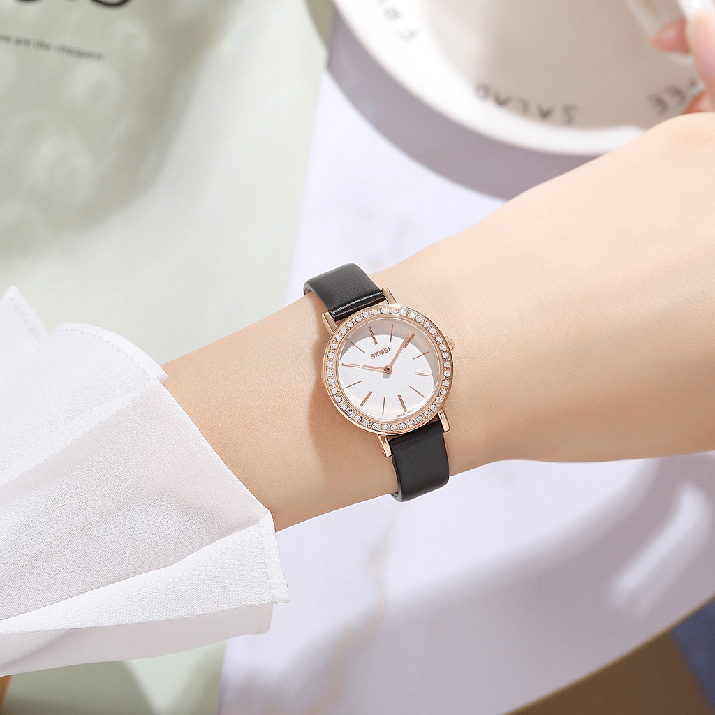 SKMEI 1969 Jam Tangan Wanita Analog Casual Quartz Tali Kulit WATCHKITE WKOS