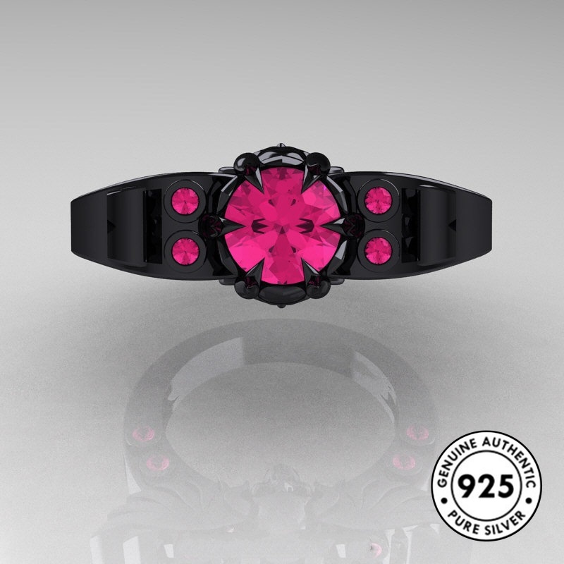 Cincin Ruby S925 Bentuk Tengkorak