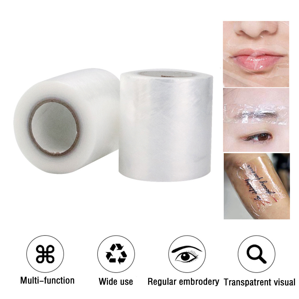 [  1 Roll 42MM*200M Disposable Plastic Tattoo Wrap ][ Permanent Ultra-thin Safe Tattoo Film ][ Tattoo Clear Wrap Cover Preservative Film ]