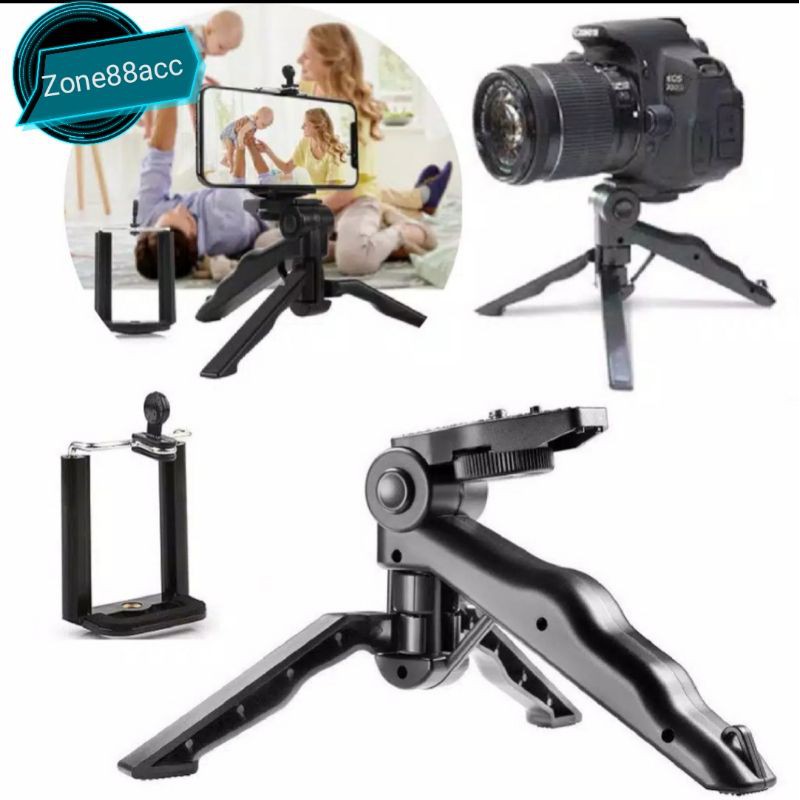 Tripod mini Lipat Hp Handphone Kamera Universal Holder tongsis mono pod