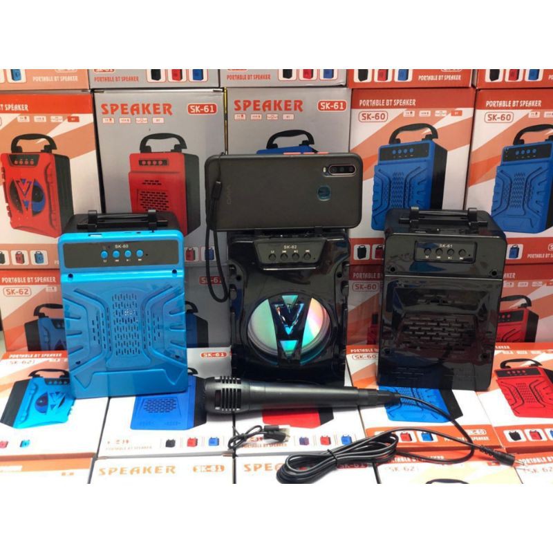 Speaker bluetooth portable free mic karaoke murah SK-61