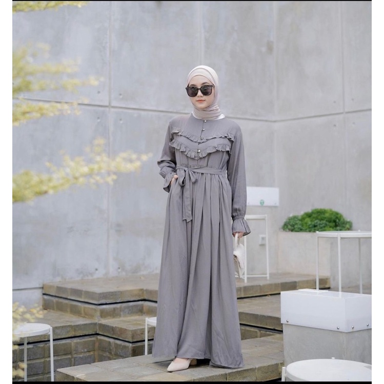 (MGA) GAMIS SOFIYA OVERSIZE RUFFLE DAILY BUSUI DRESS WOLFIS