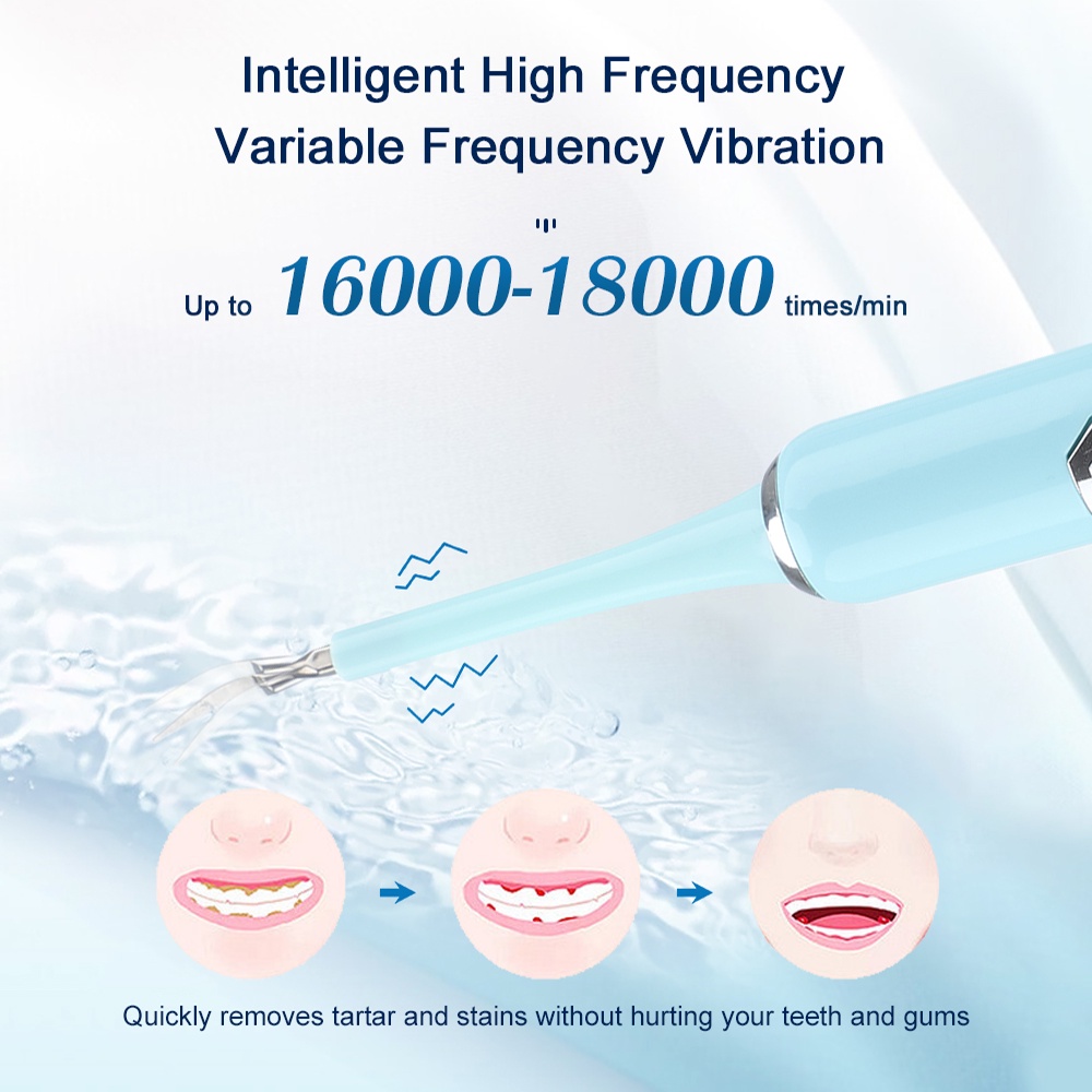 2 in 1 Electric Ultrasonic Sonic Dental Scaler USB Toothbrush Tooth Cleaner IPX7 Waterproof Whiten Teeth Tartar Remover Tool FREE 5 Aksesoris
