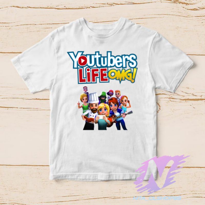 kaos YouTubers life OMG kaos anak mobile