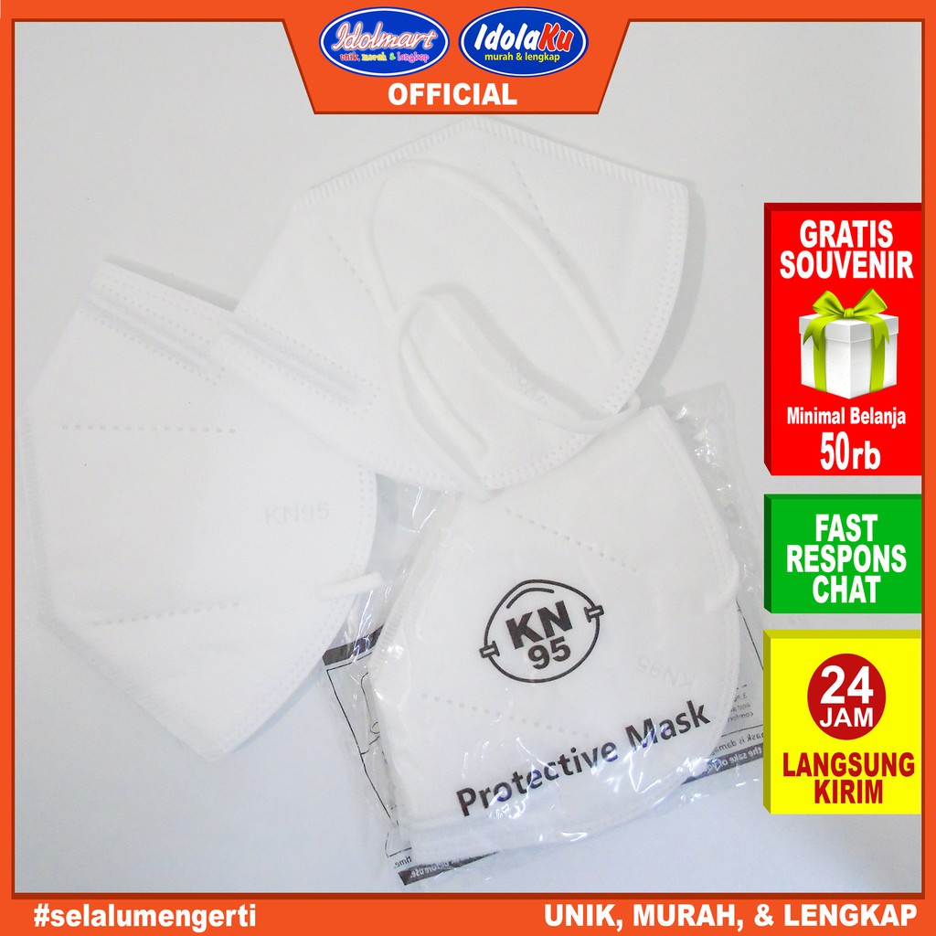 IDOLMART Masker KN95 full Care / Masker disposable / Masker anti Virus / 1 box isi 10 Surabaya