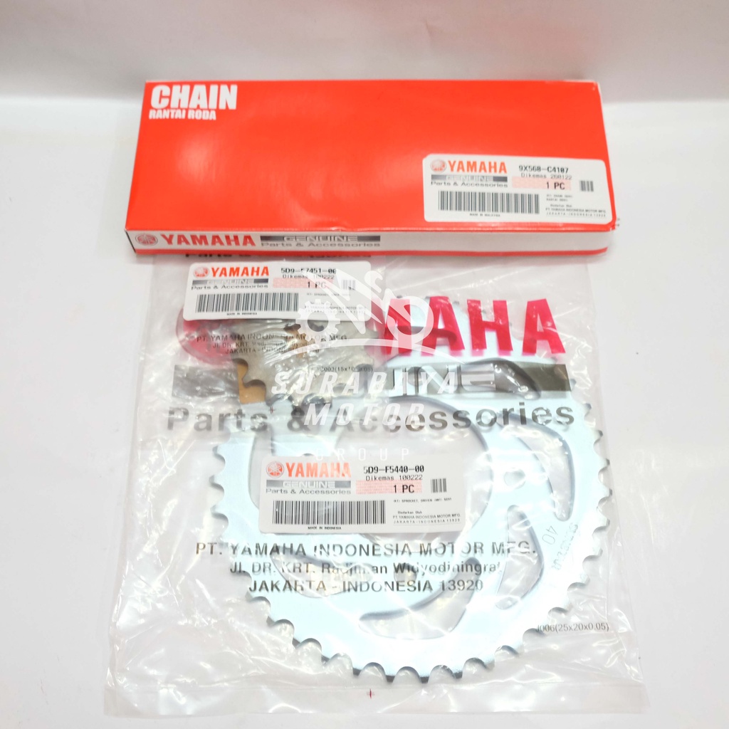 Gearset Vega ZR Jupiter Z New Robot 5D9-W001A-30 Asli Original Yamaha 5D9 ORI YGP Gear Gir Set Gir S