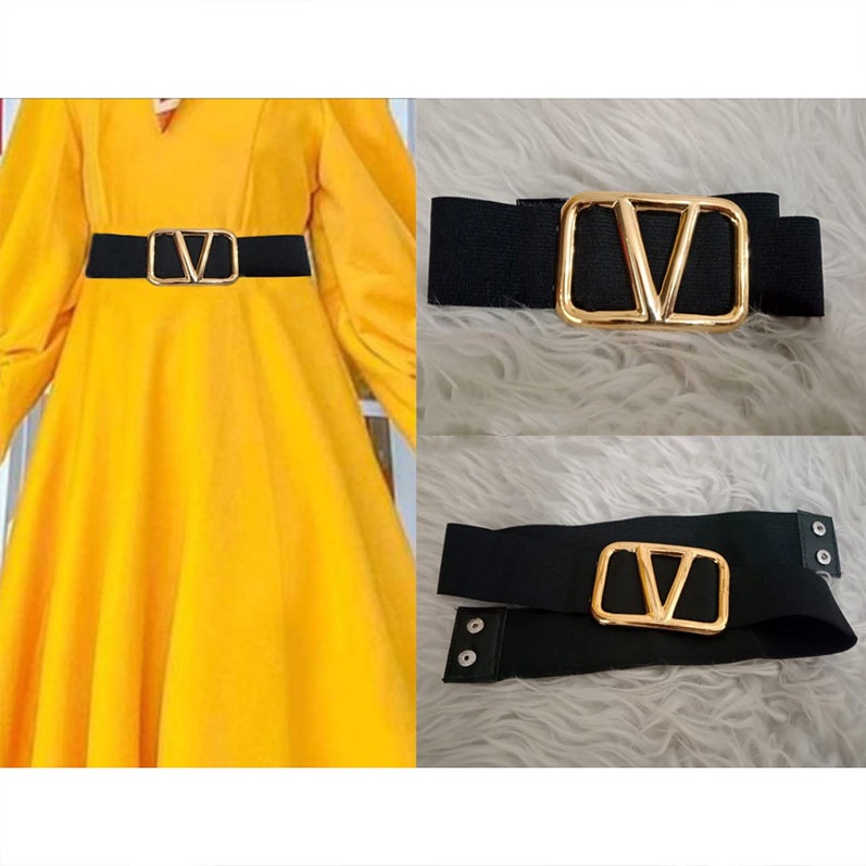 YMF - BELT V KARET MELAR STRETCH FASHION  / IKAT PINGGANG FASHION WANITA KARET