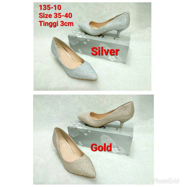 Sepatu kerja heels  glitter TMT 135-10