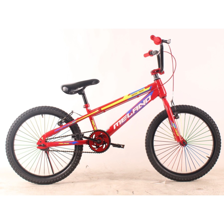 Sepeda Anak Remaja BMX 20 inch Melano 703 rem V brake Garansi murah termurah SNI-Red Yellow