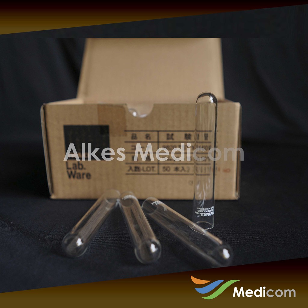 Tabung Reaksi 12ml 16x100mm Iwaki Pyrex Asahi 1box | Test Tube Kaca