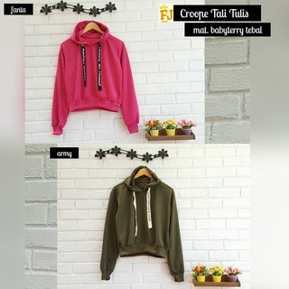 Jaket crop sweater tali tulis Shopee Indonesia