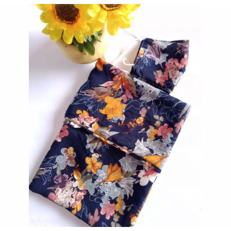 Hijab bergo motif+masker