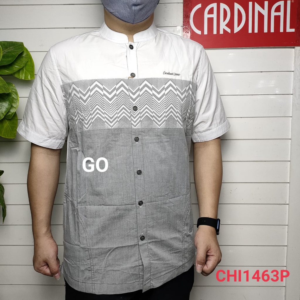 gos TSQ1 JUMBO CARDINAL KEMEJA KOKO PUTIH Jeans Taqwa Pakaian Pria Original Baju Muslim Polos Lengan Pendek