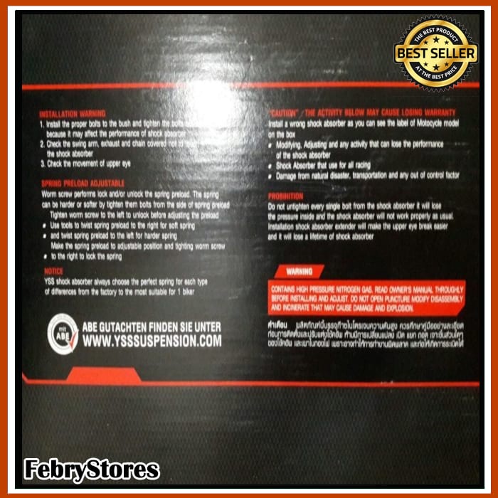 Murah Shock Honda Revo Absolute (YSS-RC302-340T-15-5-XD) Keren