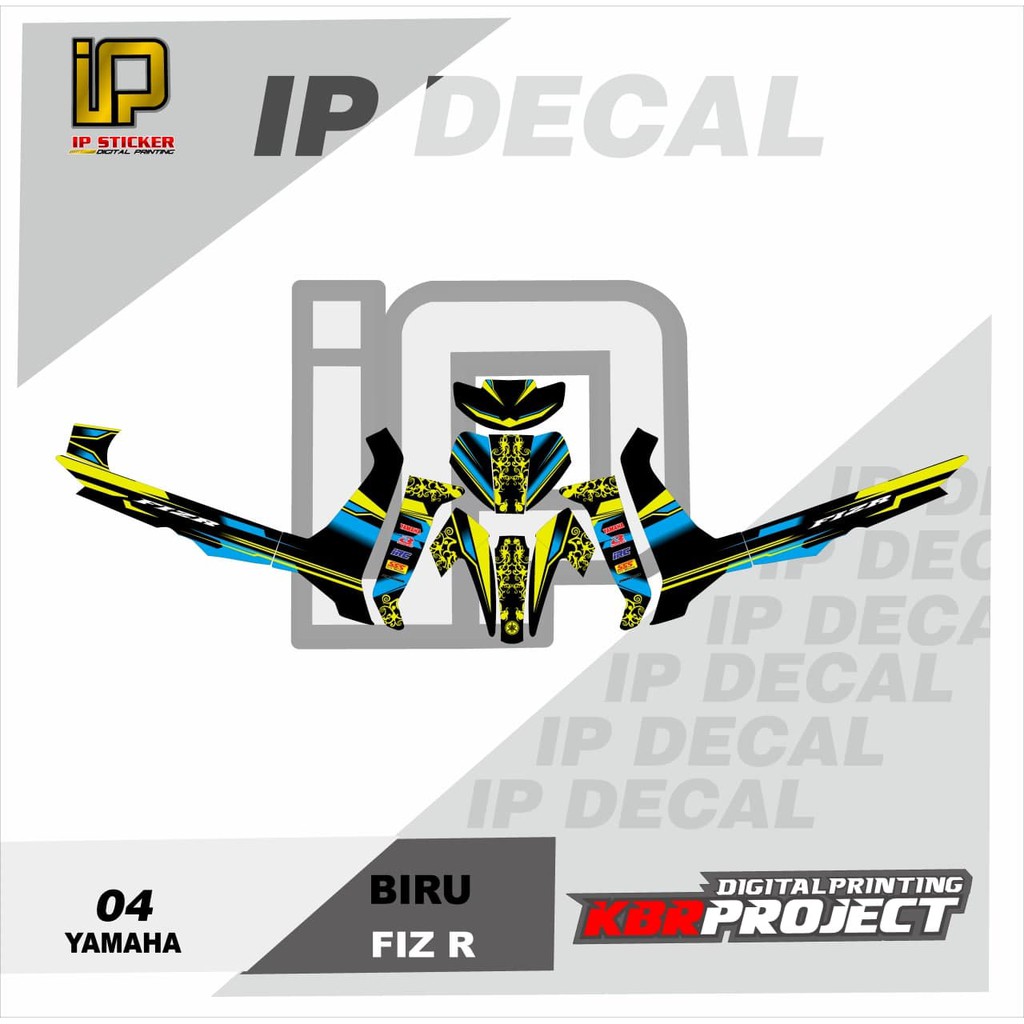 DECAL FIZ R STICKER VARIASI MOTIF GRAFIS DECAL MOTOR YAMAHA FIZ R 04 CUSTOM BEBAS BISA