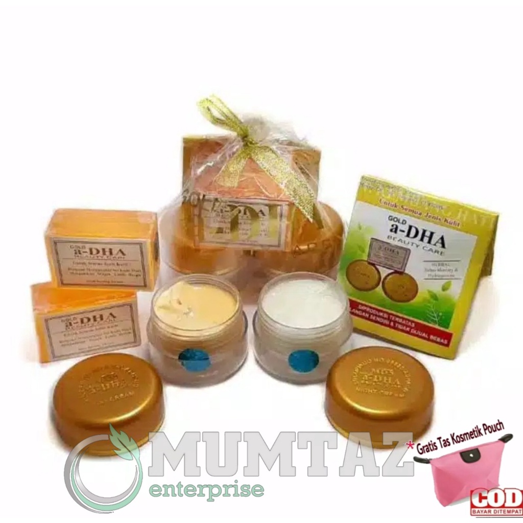 Paket Skincare Wajah Glowing Original BPOM Cream ADHA GOLD Original 1 Paket Hologram MDS - Sabun - C