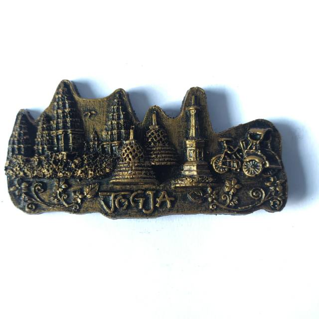 SOUVENIR MAGNET KULKAS JOGJA BENTUK MEMANJANG BAHAN FIBERGLASS UKURAN 10x3 cm - DEKORASI RUMAH