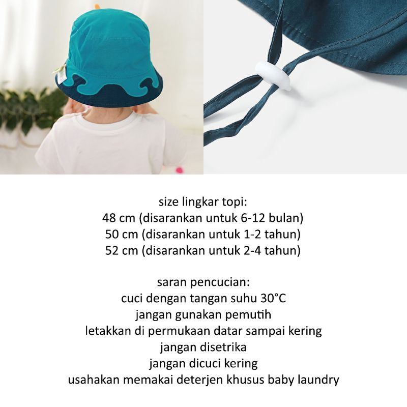 TOPI ANAK | anti UV matahari - premium fisherman hat het impor kid cewek cowok summer holiday outdoor sport gurita lucu