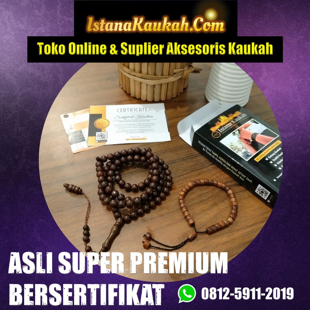 BONUS GELANG Tasbih Kokka Asli Bersertifikat Tasbih Kaukah Tasbih Kayu Kaukah Tasbih Bertuah
