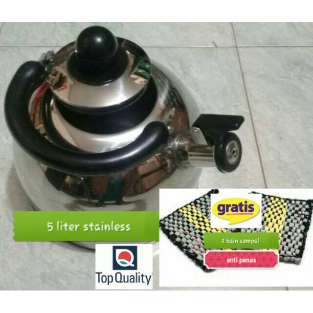 Stainless tebal teko  Ketel siul 5 liter - ketel bunyi - ceret siul - teko siul teko siul 7 liter