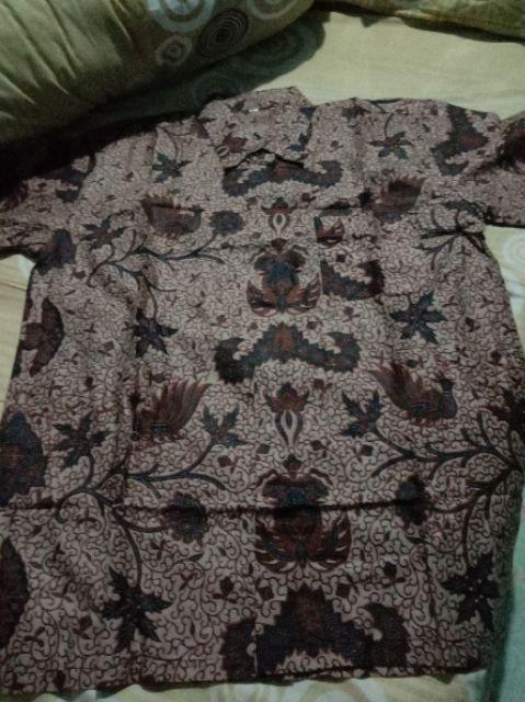 Bswart Batik Hrb026 Kenongo Hem Pendek Anjani Biru Pekalongan M L Xl Batik Pria Murah Modern Grosir