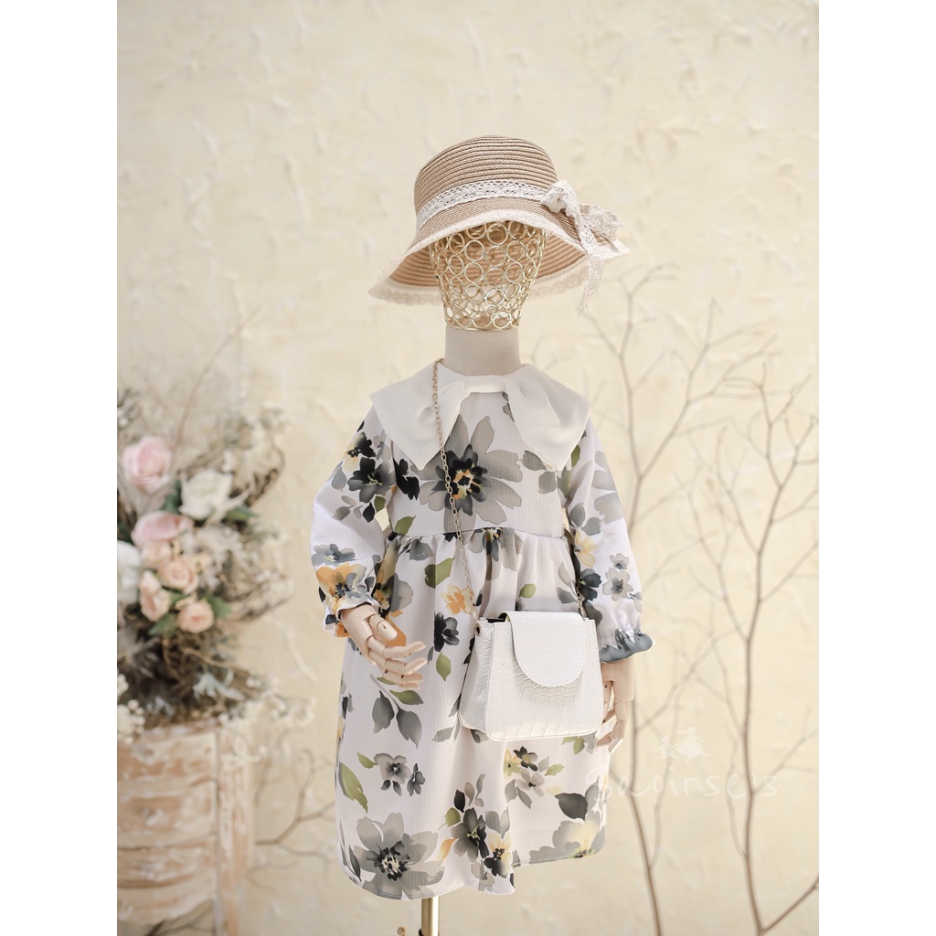 Saoirse's Hanna Bow Dress - baju floral anak perempuan