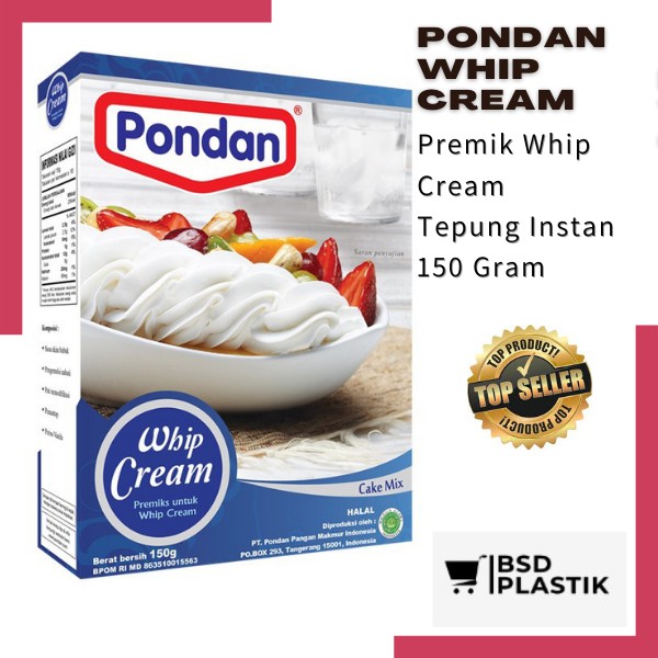 

Pondan Whip Cream Instan (Premiks) Cake Mix Bahan Kue Tepung Instan Tepung Pondan