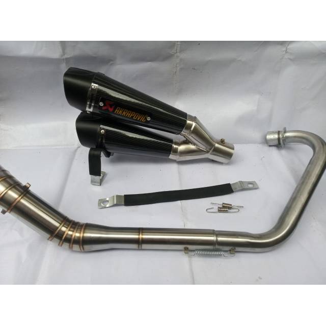 Knalpot racing Akrapovic cabang 2 untuk nmax PCX aerox Vario 125/ 150 Semua motor matic DLL